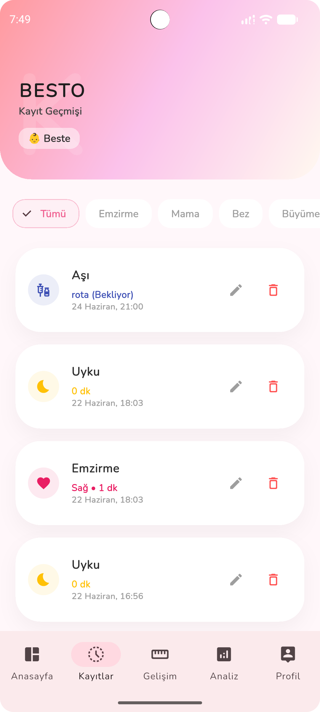 BESTO - Bebek Takip Asistanı ekran görüntüsü